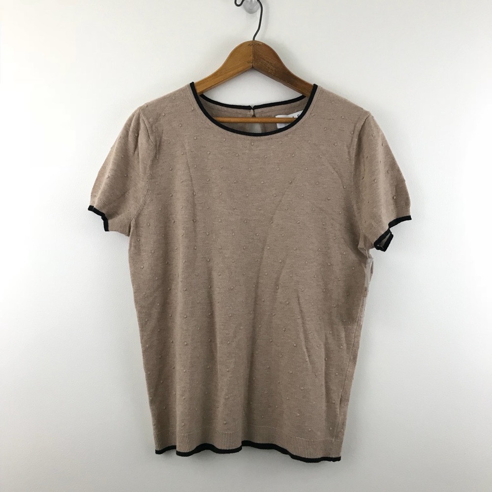 NWT ELLE Short Sleeve Boucle dot sweater size m